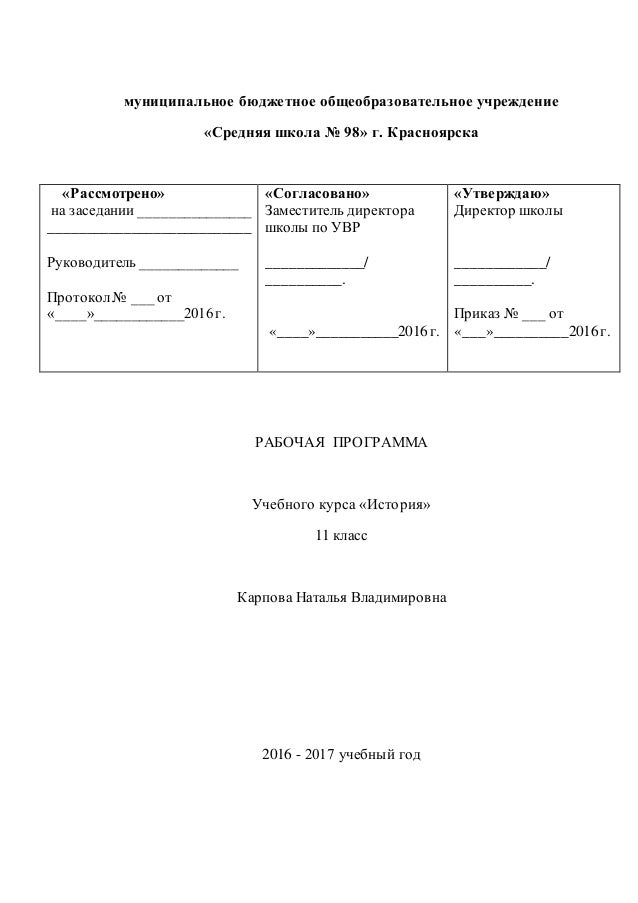 Рабочая программа по истории россия и мир 11класс волобуев клоков